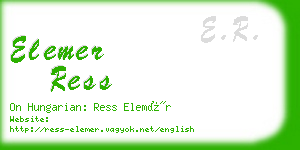 elemer ress business card